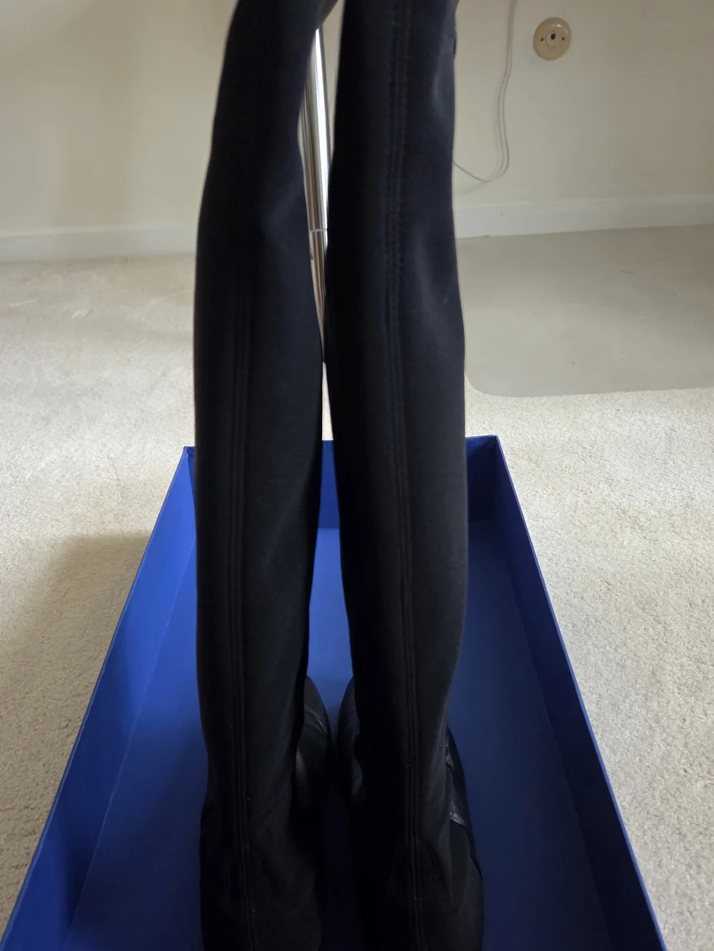 Stuart Weitzman Black Leather 5050 Over-The-Knee Boots